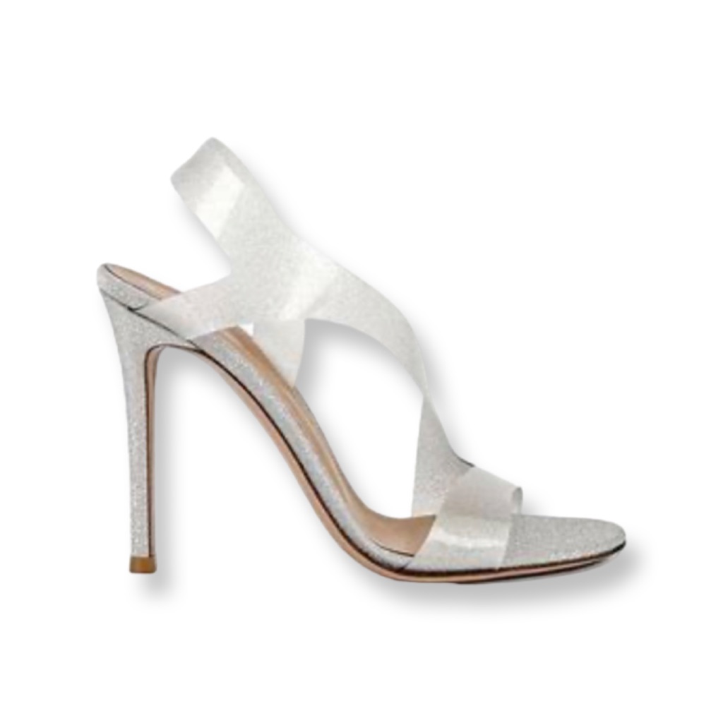Gianvito Rossi 105mm Metropolis Glitter Plexi Heels